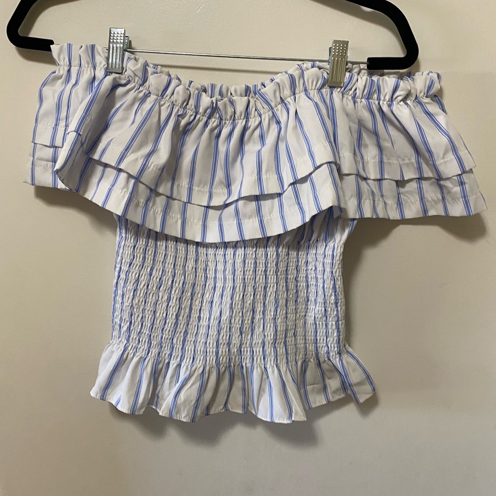 San Joy Womens Off Shoulder Top w ruching